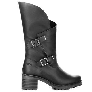 Bos & co black leather motorcycle boots- size 38